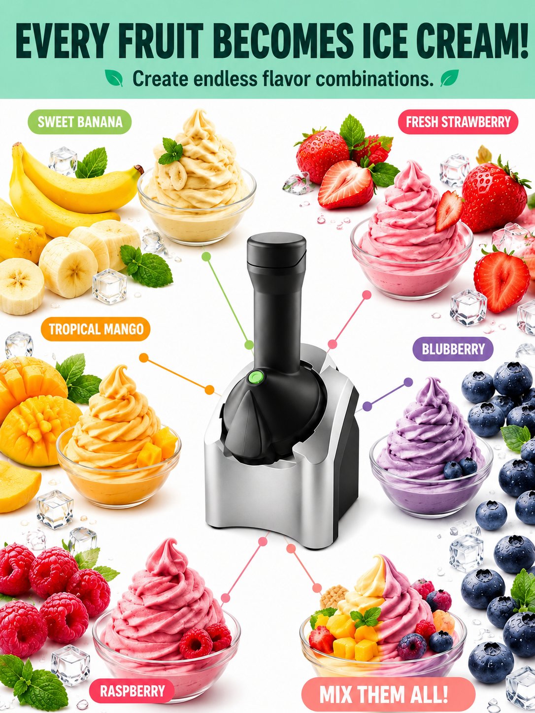 Fully automatic ice cream machine, homemade ice cream at the touch of a button – guaranteed without errors