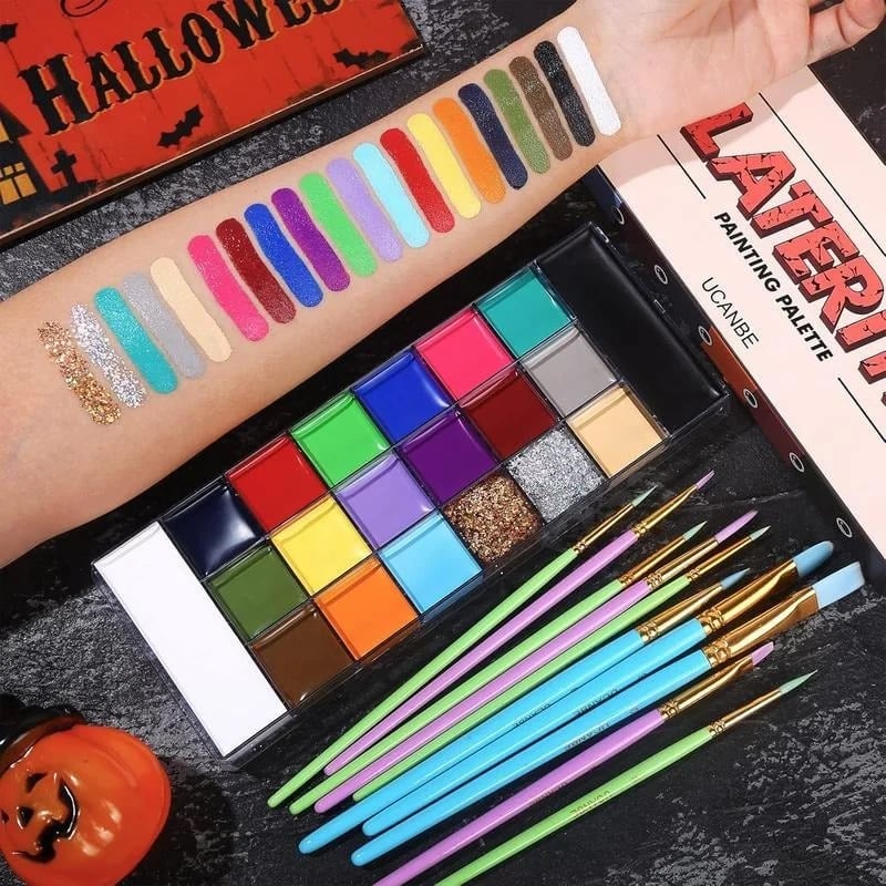 🔥HOT SALE🔥🎃Halloween Early Sale🎨 20-Color Face & Body Oil Paint Palette