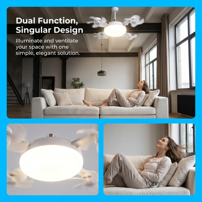 🔥2026 New E27 2-in-1 Fan Light | Silent Remote LED Cooling Combo