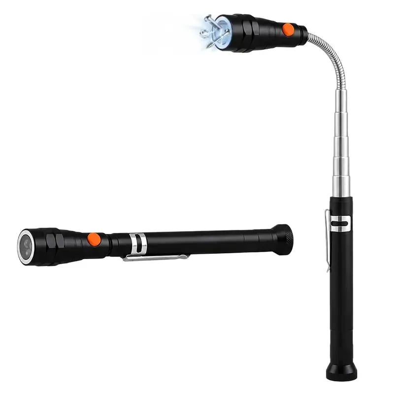 🔦Extendable Magnetic Pickup Tool with LED Flashlight, Telescoping Magnet Retriever for Car Repair