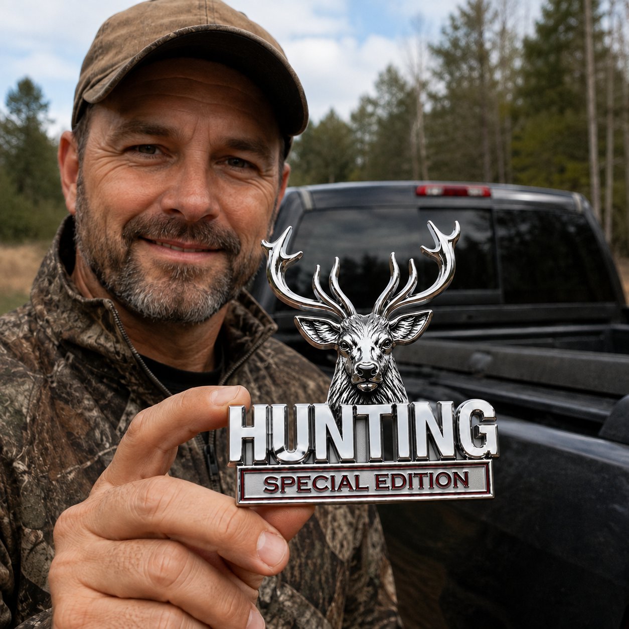 ⭐ HUNTING Special Edition 3D Chrome Metal Car Emblem