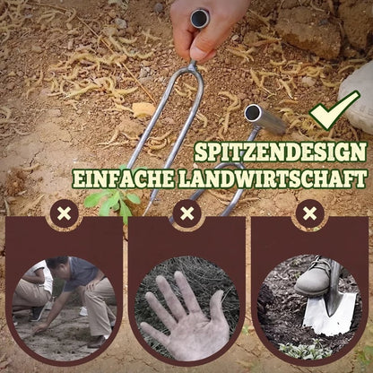 📢📢50% RABATT !!⏰Kompaktes 2-Zahn-Garten-Unkrautstecher-Werkzeug