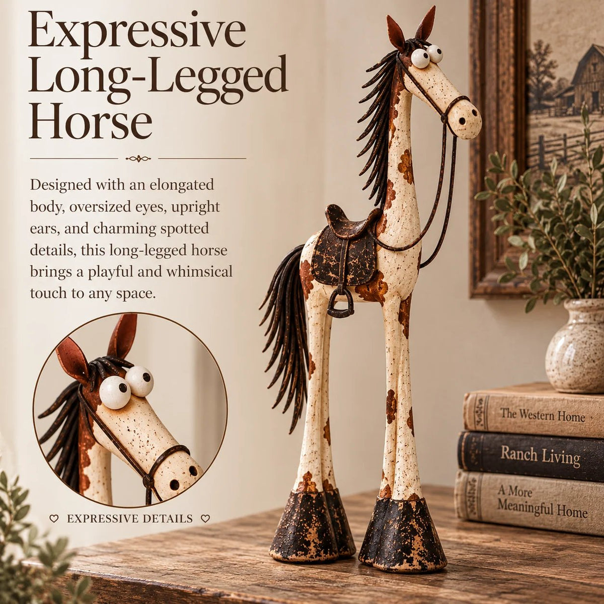 🤠🐴 Whimsical Western Cowboy & Horse Figurines