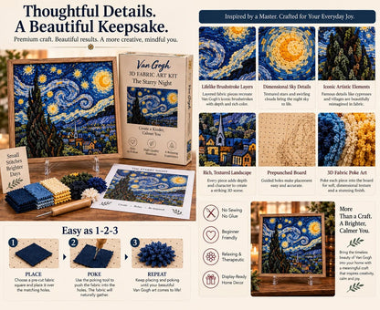 🎨🖼️ Van Gogh 3D Fabric Art Kit | Create Your Own Textured Masterpiece(📦Buy 2 Free Shipping)