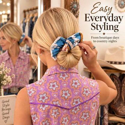 🤠 Western Style Sale: 49% OFF – Western Print Low-Bun Hair Bow