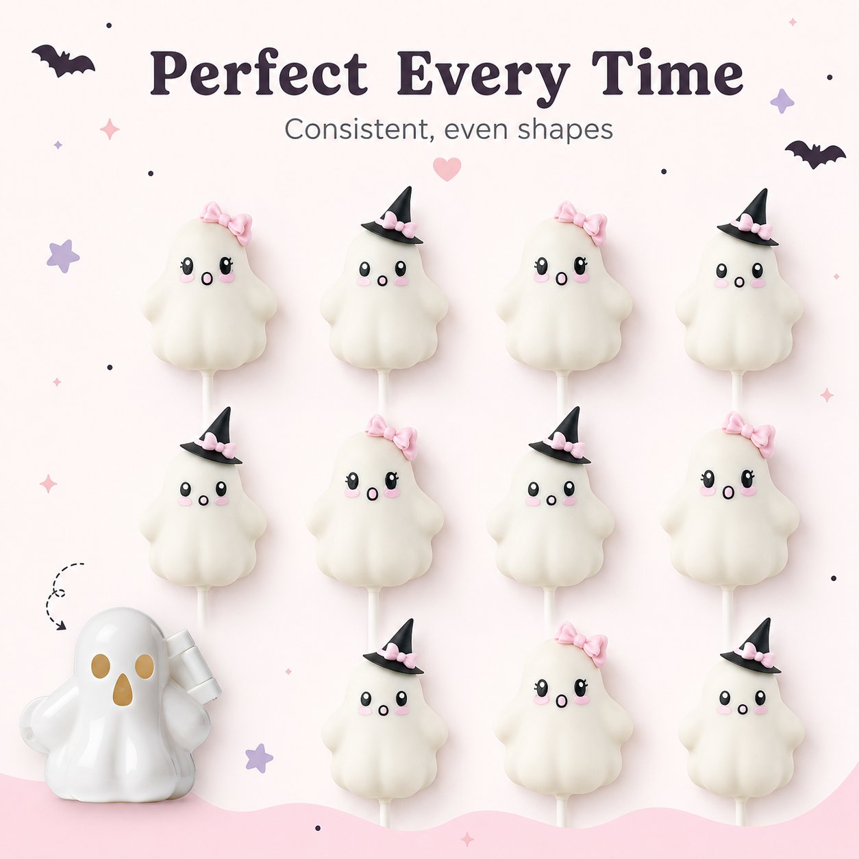 👻 Ghost Cake Pop Mold | Reusable Food-Safe Mold for Cute Spooky Treats, Parties & Creative Baking 🎃✨