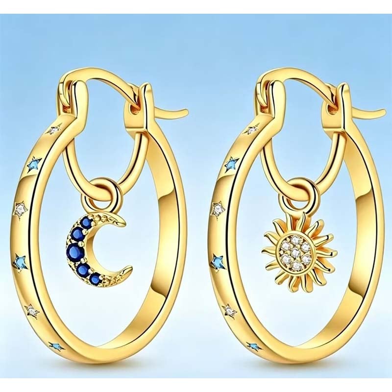 ⏰Celestial Double Layer Hoop Earrings