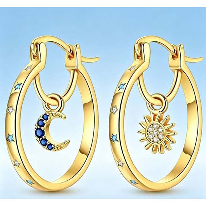 ⏰Celestial Double Layer Hoop Earrings