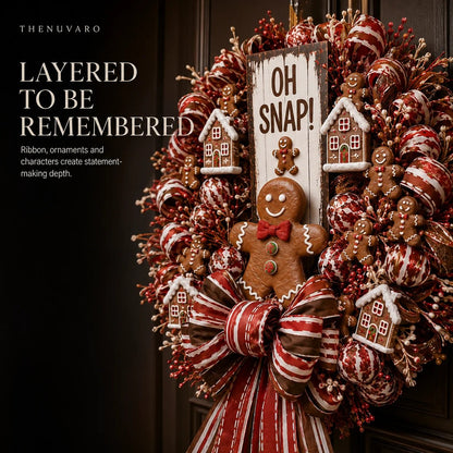 🎄 Oversized Themed Christmas Door Wreath – Snowman, Gingerbread & Santa Styles