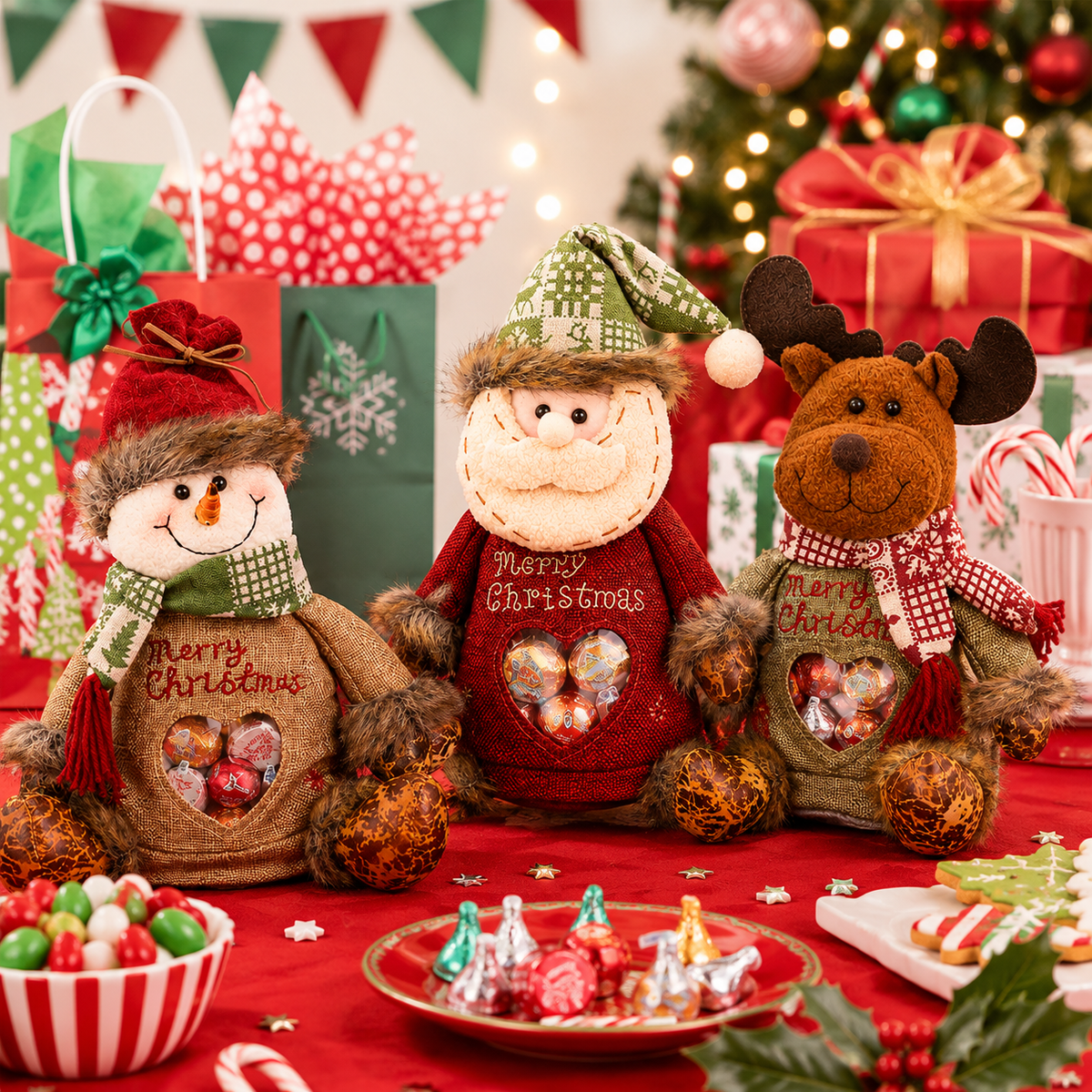 【🎁Last Day 50% OFF】🎉🎅Christmas Gift Bags Zipper Design