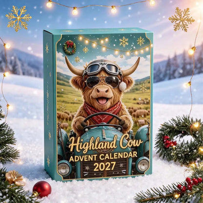 🐮 Highland Cow Advent Calendar 2027/Cute 3D Highland Cow Mini Figurines Advent Box