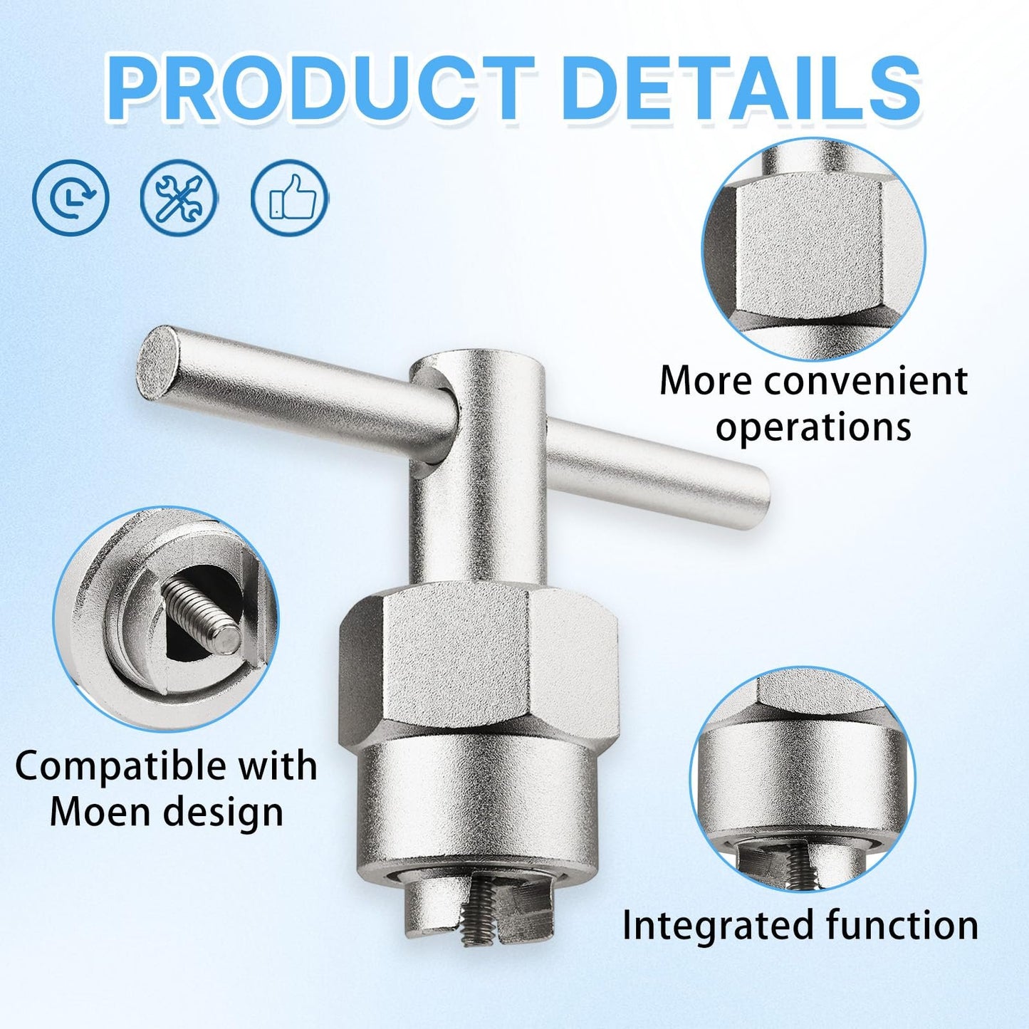 🎉 🔧 104421 Cartridge Removal Tool – Compatible with Moen 1220/1222/1225 Faucet & Shower Cartridge Puller for Easy Replacement