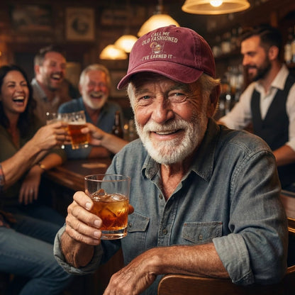 "Call Me Old Fashioned, I’ve Earned It" Whiskey Lounge Vintage Chill Cap