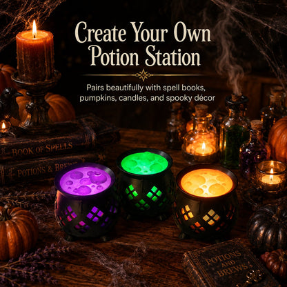 ⏳ Last Day 49% OFF – 🧙‍♀️ Glowing Witch’s Brew Cauldron Halloween Decor | Translucent Bubbling Potion Top with Flameless LED Tea Light Glow Effect ✨