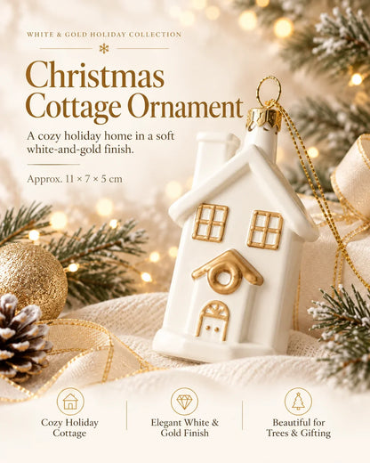 Timeless White & Gold Christmas Ornament Collection