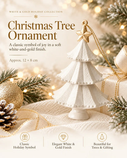 Timeless White & Gold Christmas Ornament Collection