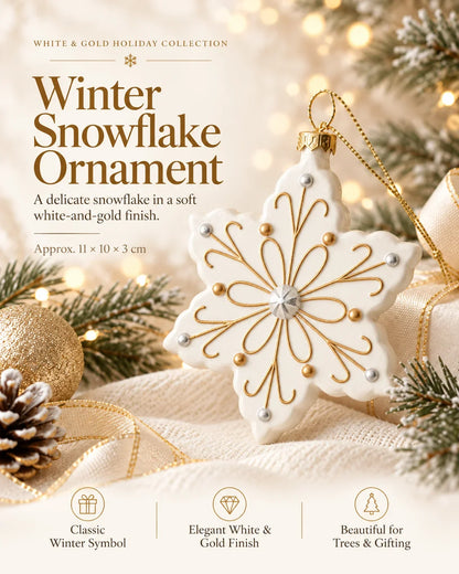 Timeless White & Gold Christmas Ornament Collection