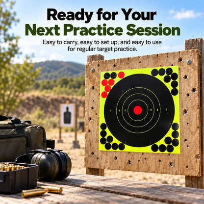 🎯 8' Peel-and-Stick Shooting Targets – 100-Pack Bullseye Stickers