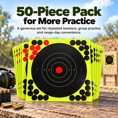 🎯 8' Peel-and-Stick Shooting Targets – 100-Pack Bullseye Stickers