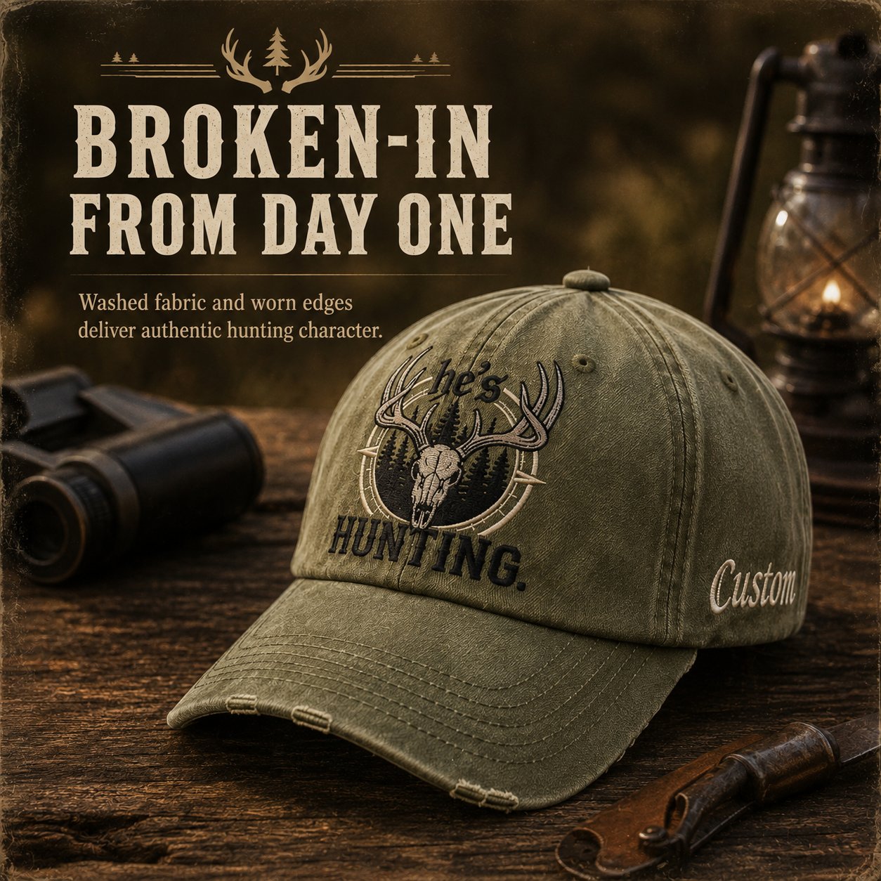 🦌 Deer Skull & Antler Embroidered Hunting Hat | Perfect Gift For Hunters 🎁