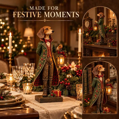 🐕🎄 Christmas Dachshund Lantern Ornament | Victorian Butler Decor