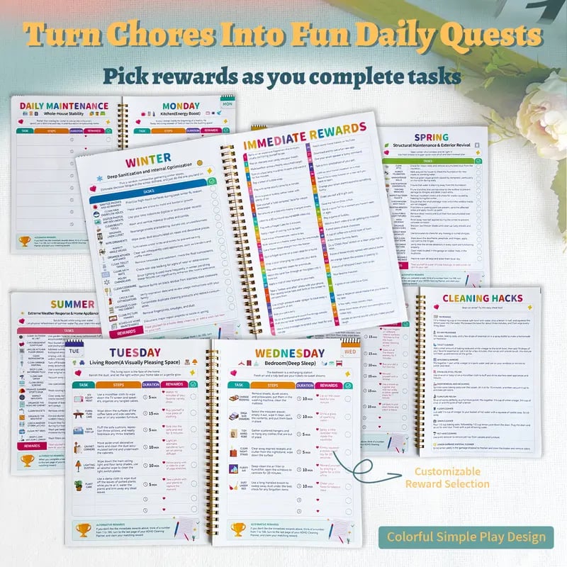 🧠2026 ADHD Cleaning Planner📕Turn Chaos into Calm, One Tiny Step at a Time