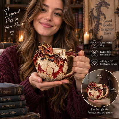⏳ Last Day 50% OFF – 🐉 Dragonbound RealmsTM Sculpted Dragon Mug Collection | 6 Fantasy Realm Designs with Raised 3D Dragon Details ☕