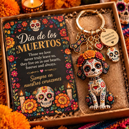 Día de Muertos Charm Keychain – 4 Colorful Styles
