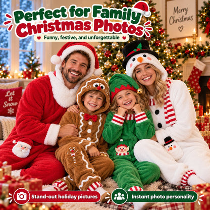 Goofy Mouth Christmas Plush Onesie | Soft Fluffy Family Holiday Costume