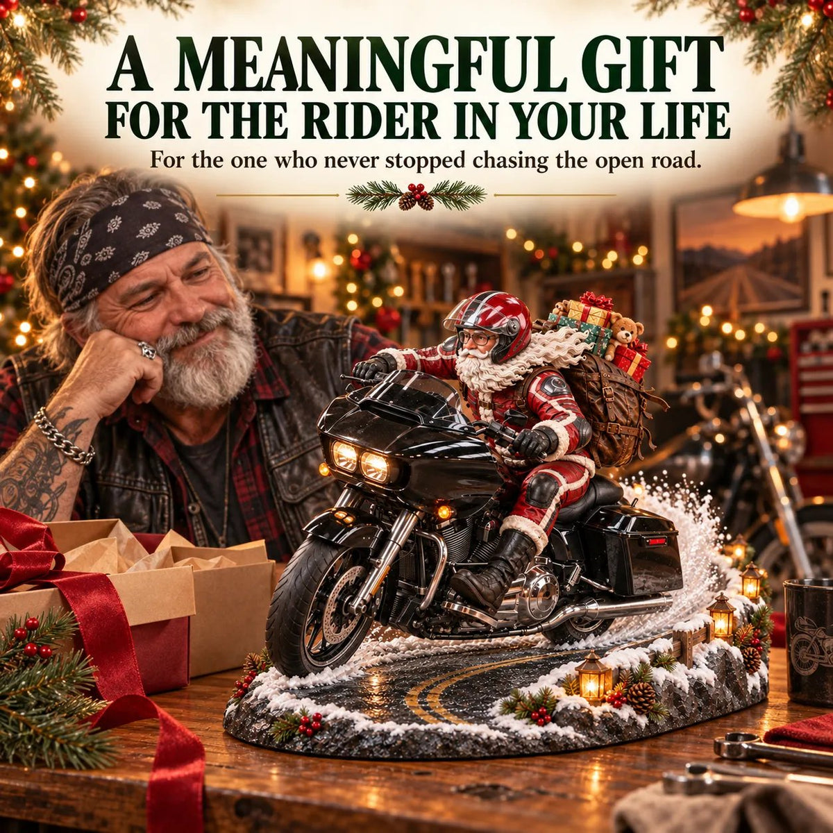 🏍️🎄 Christmas Sale: 49% OFF – Santa’s Ride Home Keepsake