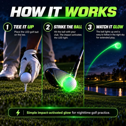 ⛳ Impact-Activated LED Golf Ball – 6 Glow Colors