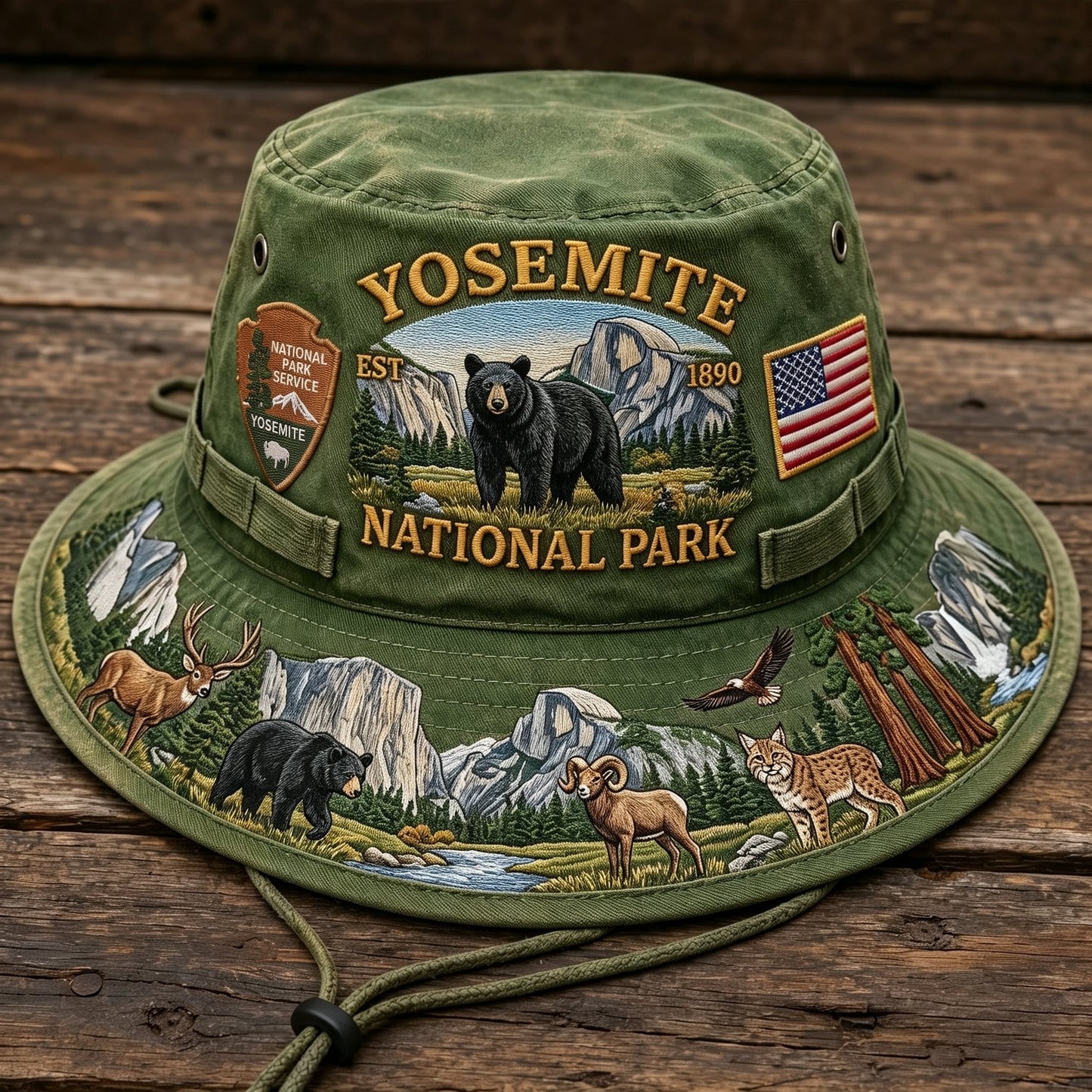 🇺🇸 Last Day Promo: 49% OFF 🐻 -Yosemite National Park Adventure Boonie Hat
