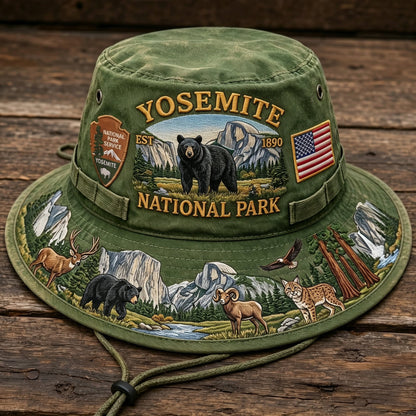 🇺🇸 Last Day Promo: 49% OFF 🐻 -Yosemite National Park Adventure Boonie Hat