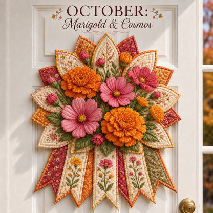 🌸 Beginner-Friendly 12-Month Birth Flower 3D Quilted Wall Hanging Sewing Kit Collection | Complete Kit with Coordinated Fabrics, Sewing Materials & Step-by-Step Guide Included 💕