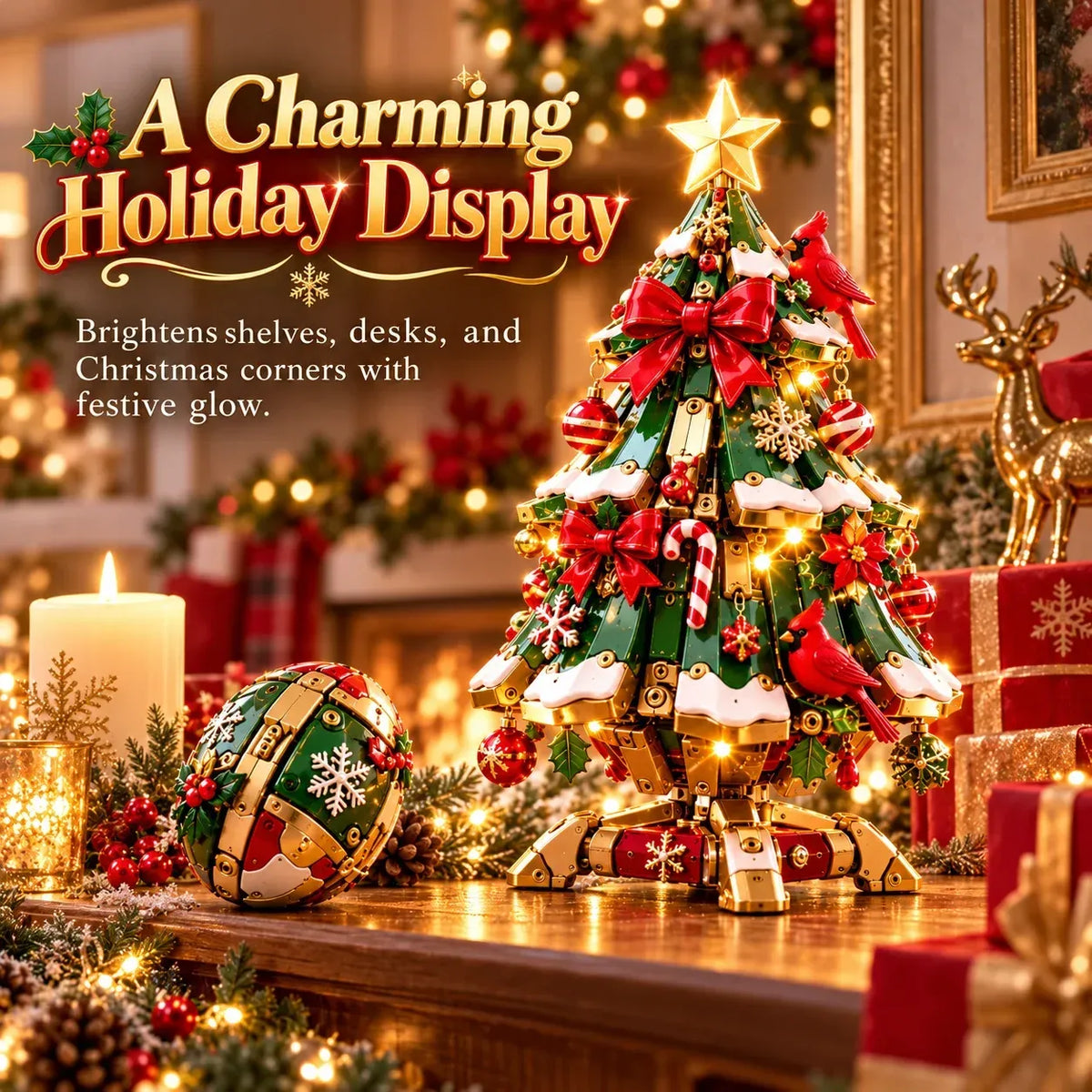🔥 LAST DAY 49% OFF 🔥 Egg-to-Christmas Tree™ Magical Transforming Toy – Cardinal Christmas Tree Holiday Gift 🎄🎁✨