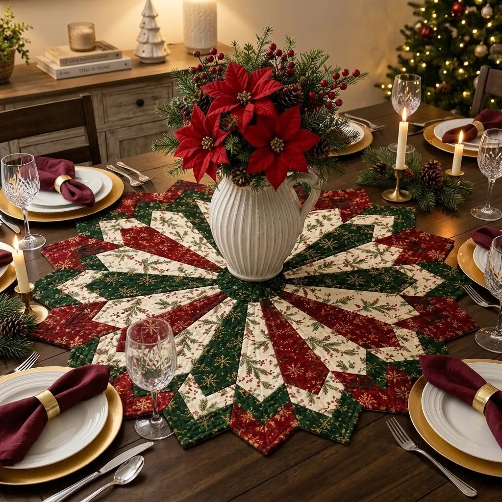 Holiday Star Table Topper Quilting Template Set