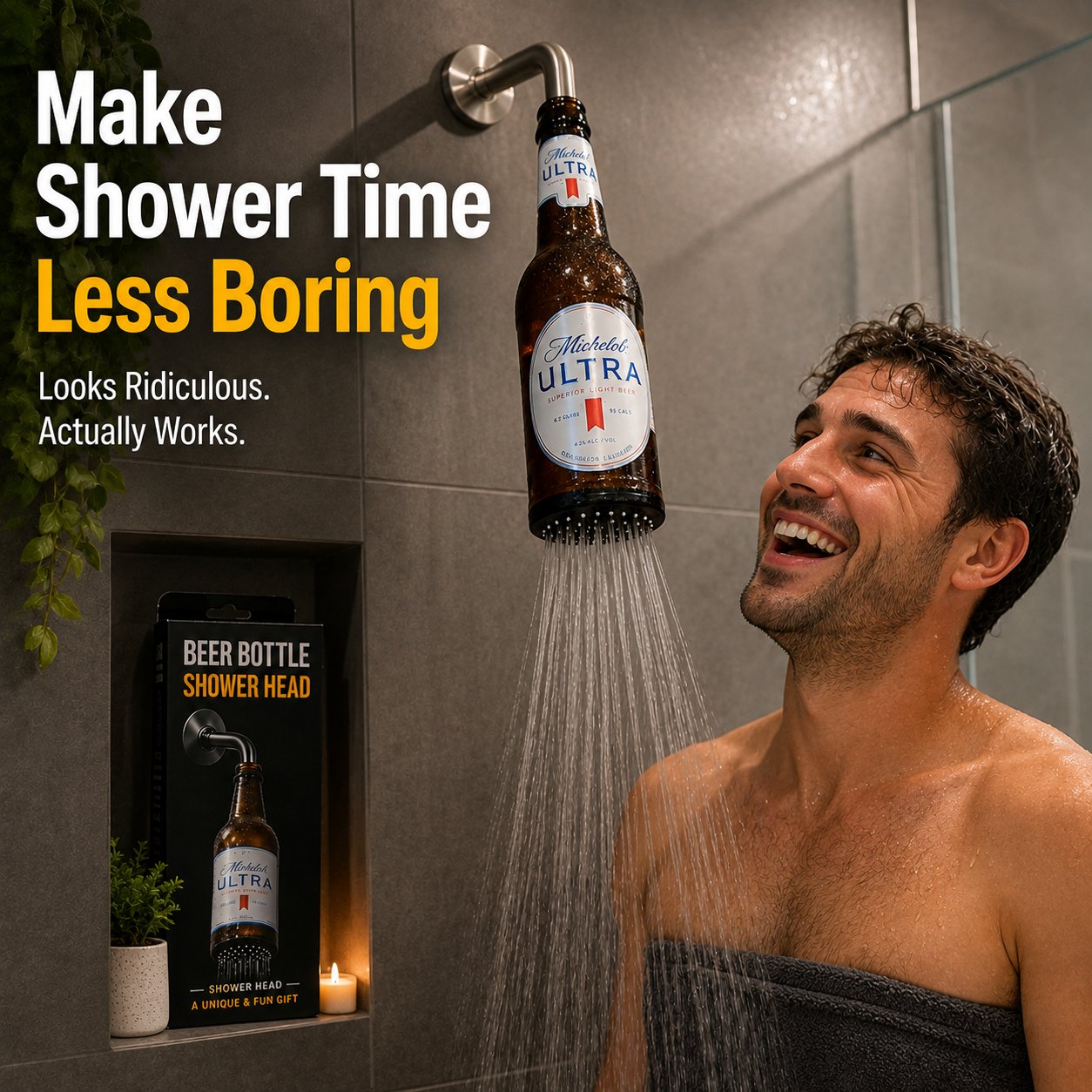 🍺 Beer Bottle Shower Head — 2 Fun Styles, One Hilarious Gift