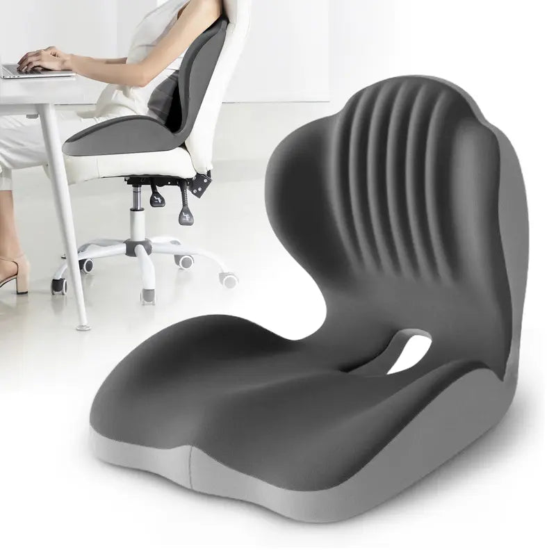 Ergonomic Memory Foam SeatCushion with Lumbar & BackSupport, Relieves Back Pain,Reduces Pressure