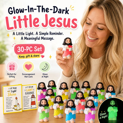 ✝️ Glow-in-the-Dark Little Jesus Mini Figure Collection | Colorful Faith-Inspired Keepsakes with Message Cards for Gifting, Sharing & Everyday Encouragement ✨