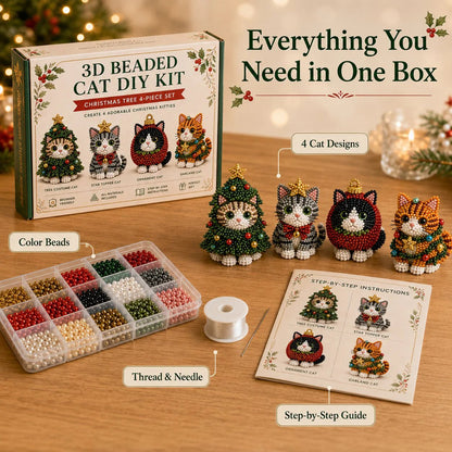 💥🏆Create Your Own 3D Beaded Christmas Cats | Beginner-Friendly DIY Kit🎁