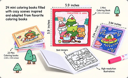 🎄LAST DAY 50% OFF - 🎁🎨 24-Day Christmas Countdown Mystery Box mini Coloring Book Set(📦Buy 2 Free Shipping)