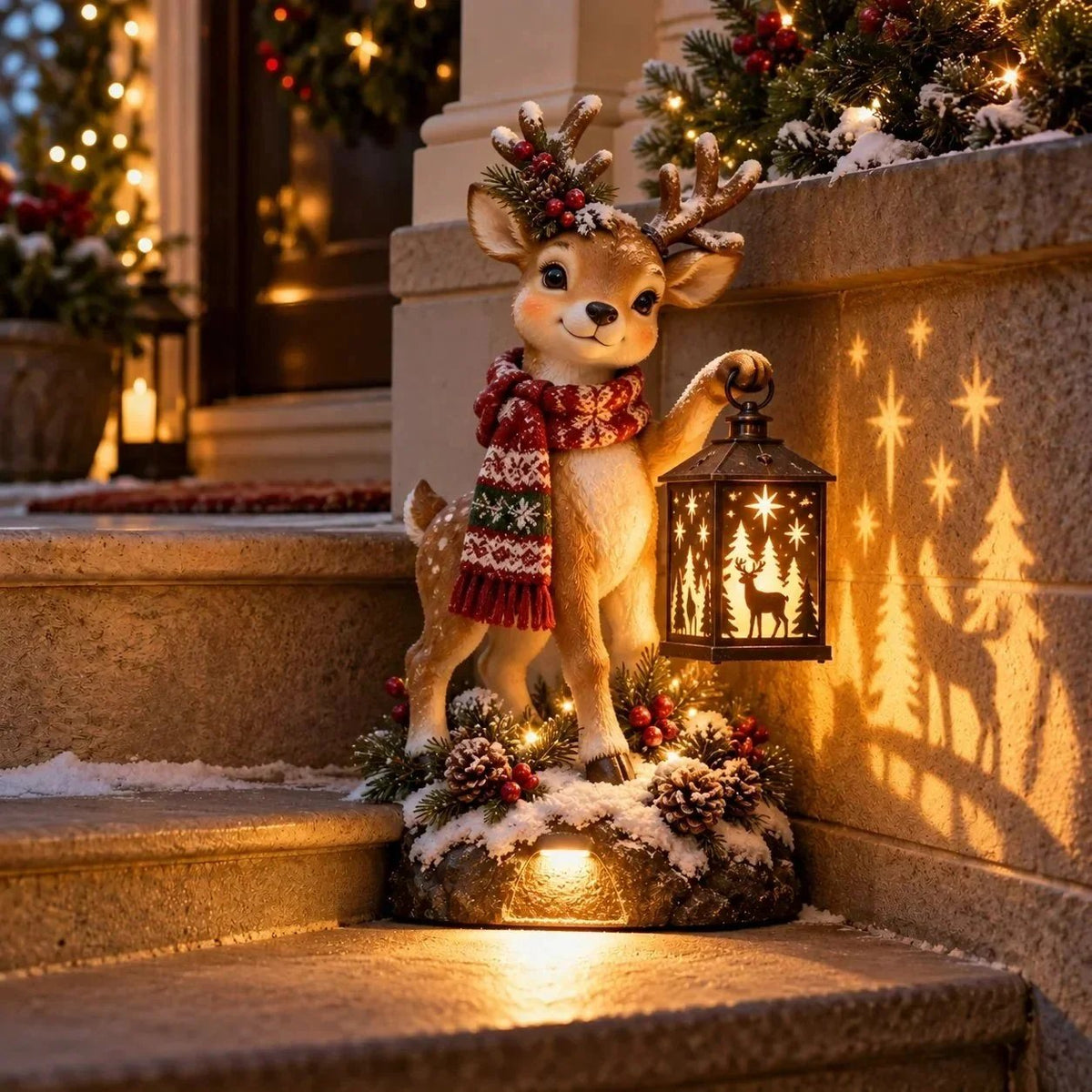 ✨ Solarbetriebene Weihnachtstreppenbeleuchtung | 5 festliche Motive