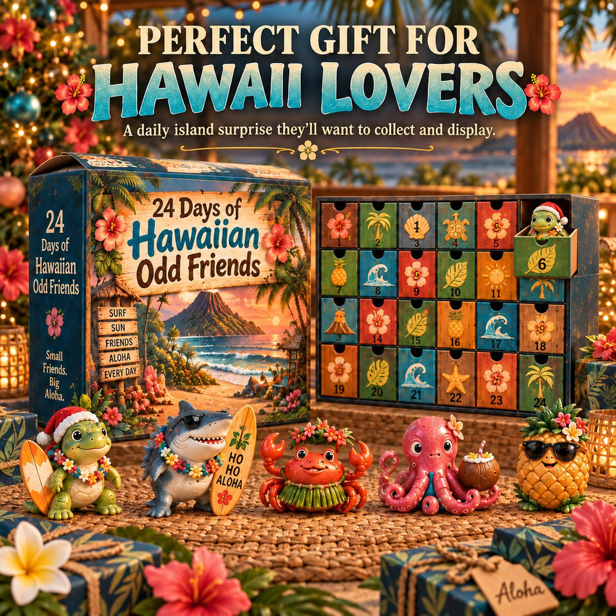 🌺 Hawaiian Odd Friends Advent Calendar – 24 Island Figures