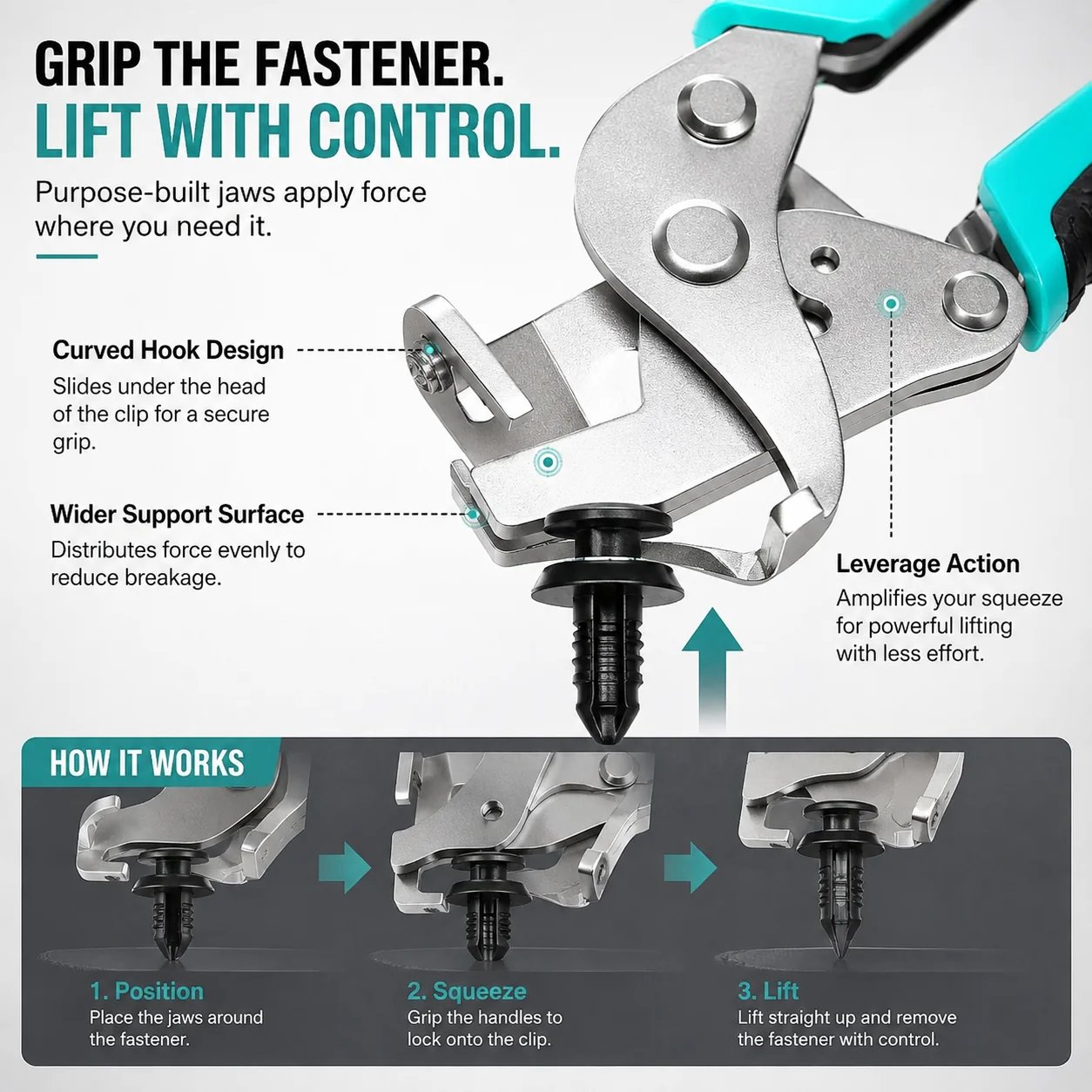 🔧 Auto Fastener Clip Removal Pliers – Quick & Easy Trim Removal Tool