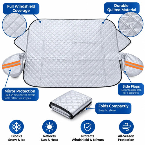 🚗 All-Season Windshield Cover | Snow, Frost, Sun & Debris