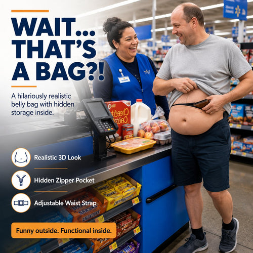 ✨🤣 Hidden-Storage Fake Belly Waist Bag