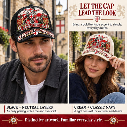 💝49% OFF - ⚔️ “St George’s Protection” – England Heritage Commemorative Cap | Cotton-Poly Blend • Detailed Embroidery • Adjustable Fit 🇦🇺 🏴