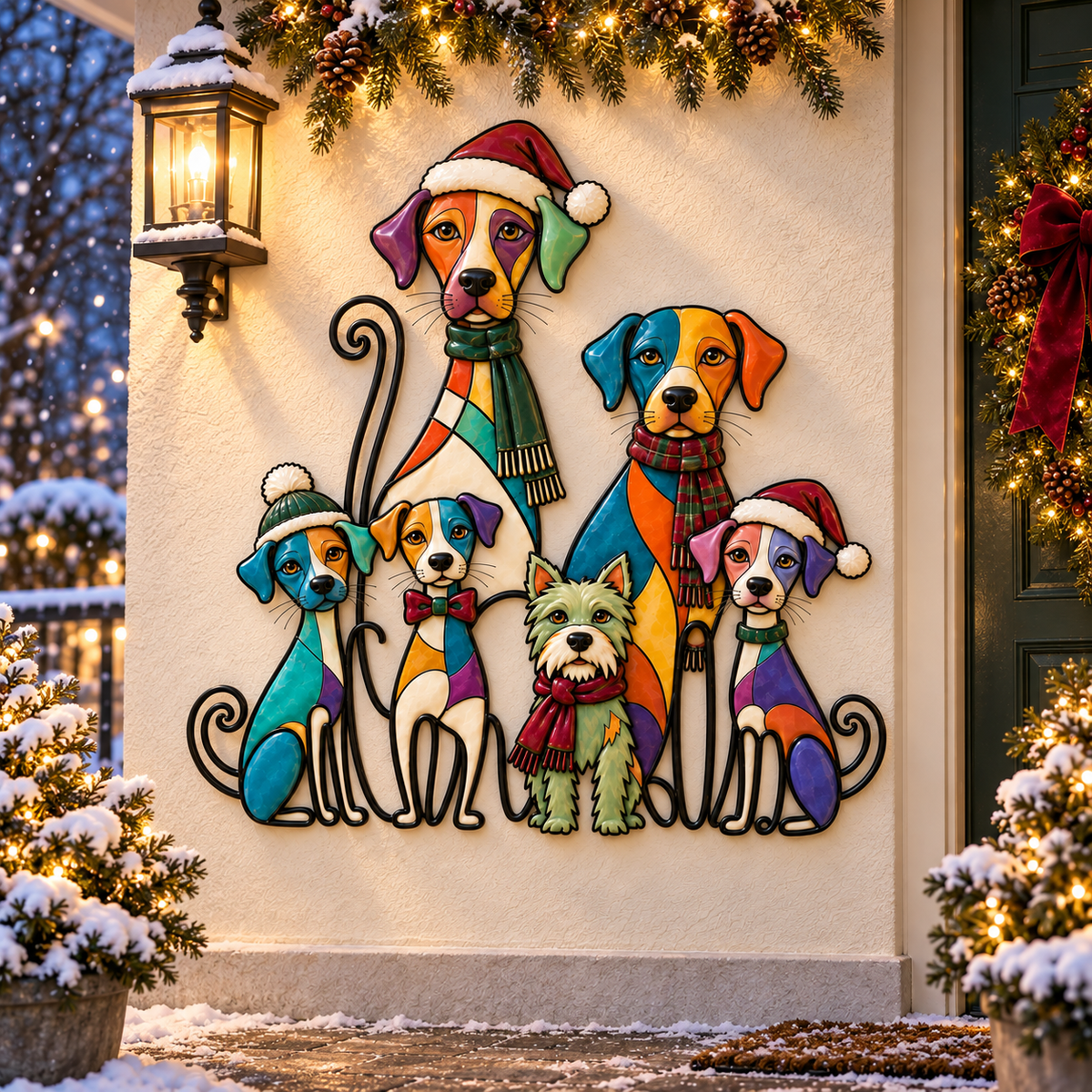 2026 Christmas Dog/Cat Family – A Colorful Holiday Welcome for Dog Lovers