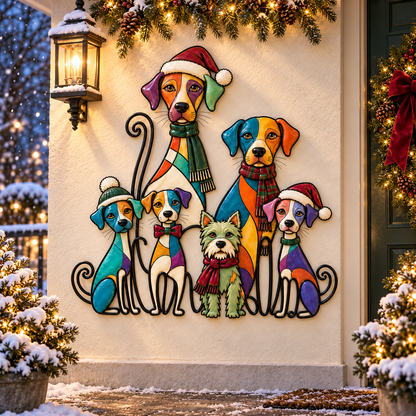 2026 Christmas Dog/Cat Family – A Colorful Holiday Welcome for Dog Lovers