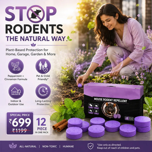 Natural Pest & Rodent Repellent Pucks | Long-Lasting Plant-Based Formula | 12 Piece